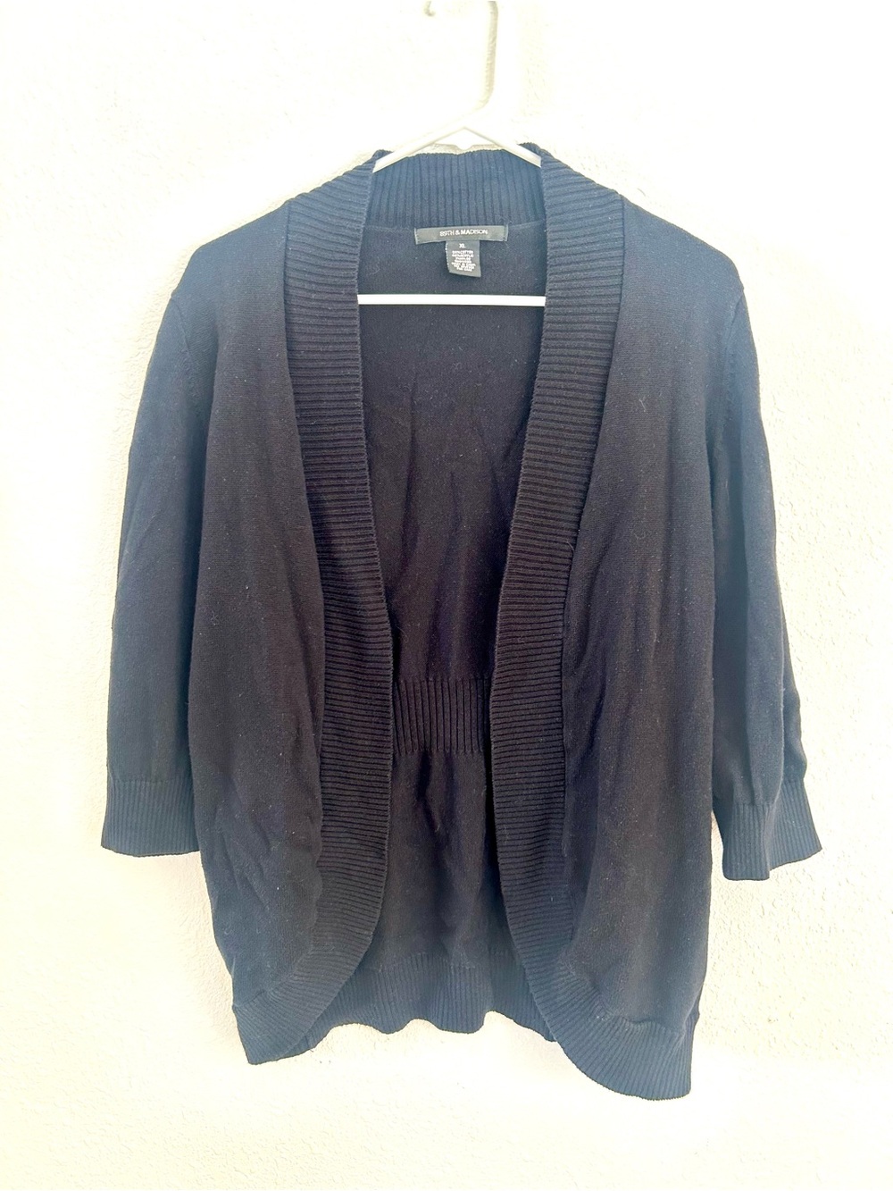 89th & Madison Black Open-Front Cardigan